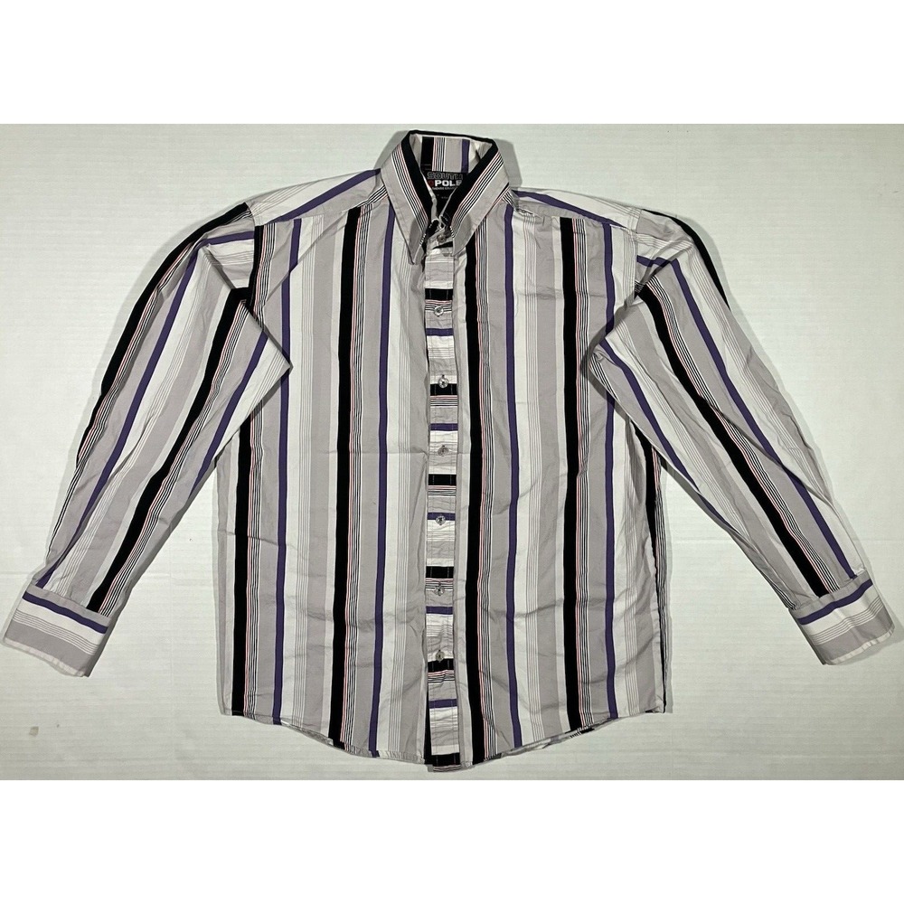 SOUTHPOLE Shirt Authentic Collection Striped Long Sleeve Y2K Mens Size M